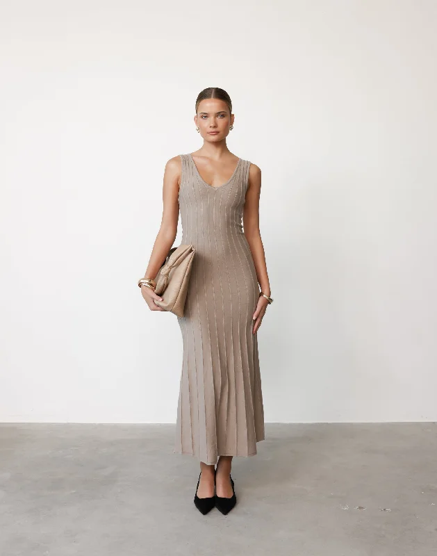 Maxi dress with zip front-Aurelia Maxi Dress (Ash)