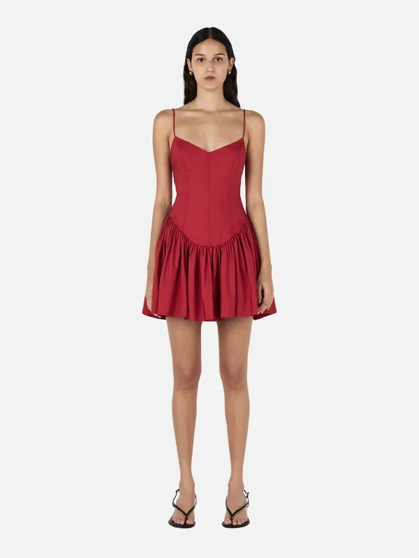 Elegant mini dress for evening-Sonja Mini Dress - Samba Red