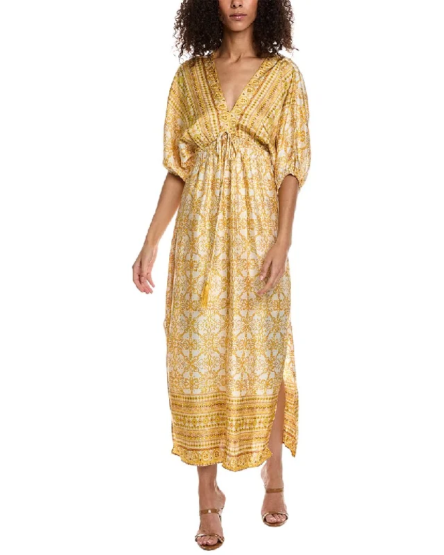 Maxi dress with knot front-Taylor Printed Satin Maxi Dress