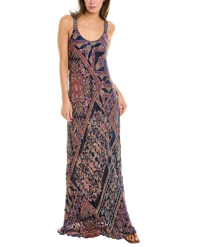 Maxi dress with wrap bodice-Johnny Was Omo Silk-Blend Maxi Dress