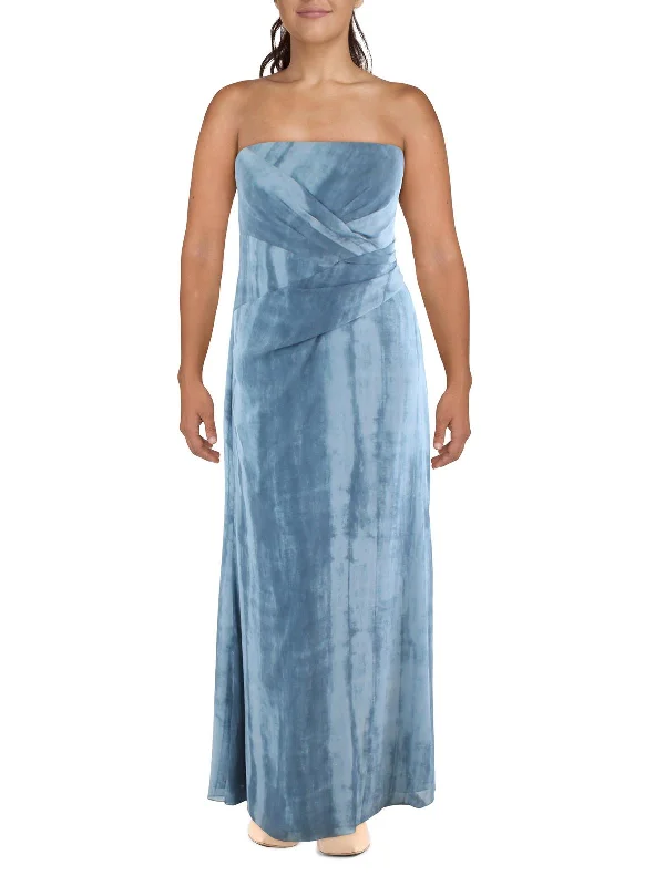 Maxi dress with ruching-Womens Tie Dye Long Maxi Dress