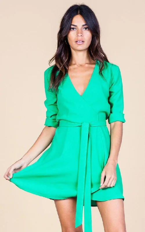 Mini dress with open back-Zeina Mini Dress in Wild Green