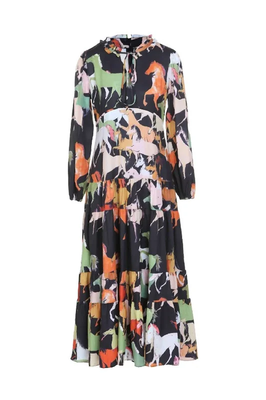 Lightweight cotton maxi dress-Derby Days Maxi Dress In Multi