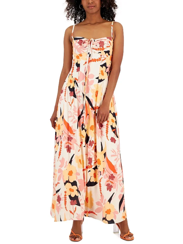 Bold print maxi dress-Womens Floral Print Viscose Maxi Dress