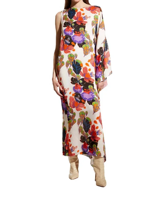 Maxi dress with ruched sides-Loretta Maxi Dress In Botanical Garden