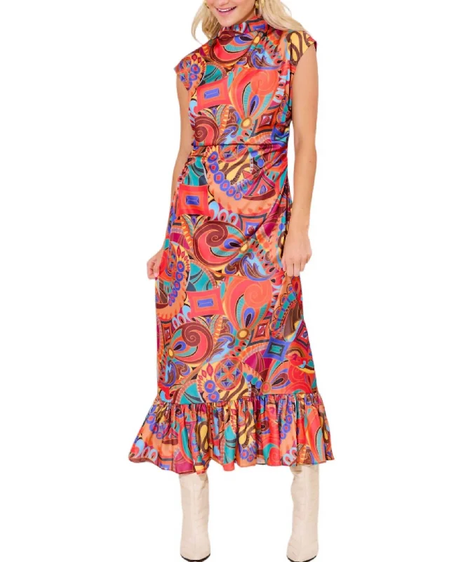 Maxi dress with ruching-Estelle Maxi Dress In Jewel Box