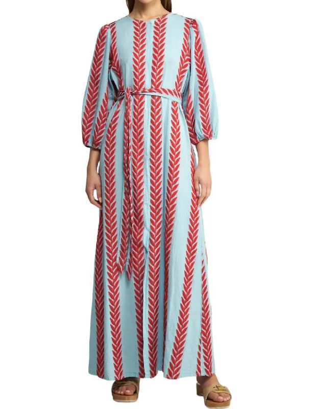 Maxi dress with sweetheart neckline-Aphrodite Maxi Dress In Blue