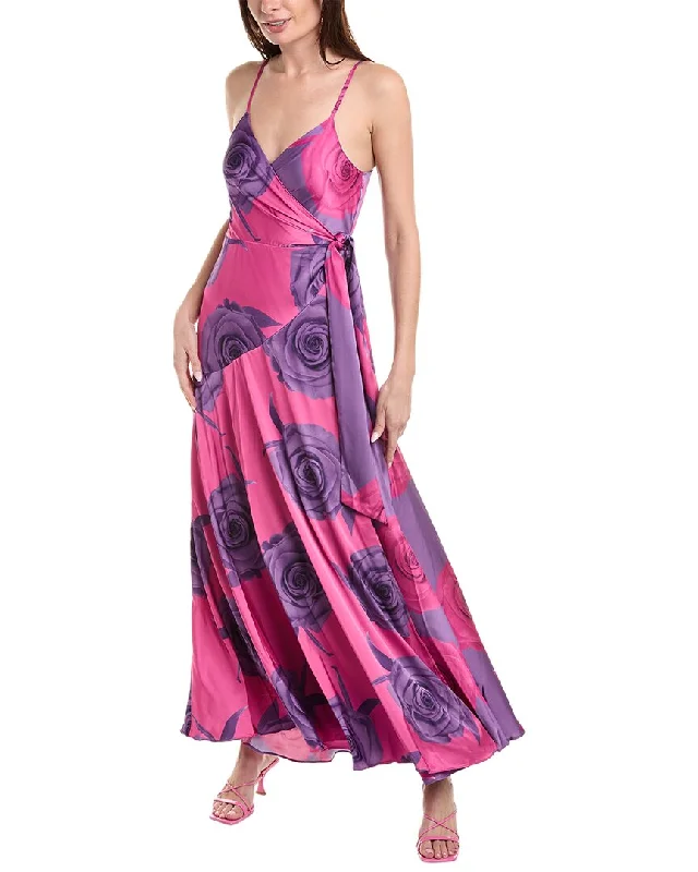 Off-shoulder summer maxi dress-Hutch Alden Maxi Wrap Dress