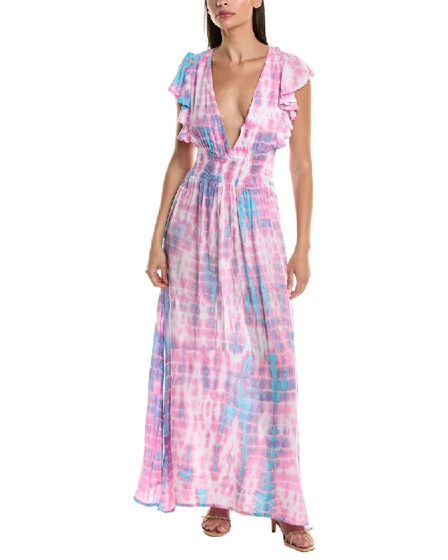 Maxi dress with cascading ruffles-Tiare Hawaii Dahlia Maxi Dress