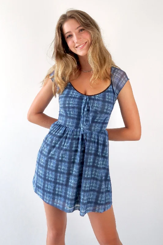 T-shirt mini dress for everyday-Courtney check mini dress