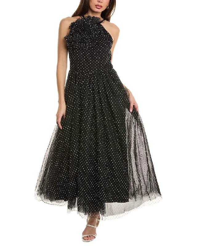 Maxi dress for beach party-ML Monique Lhuillier Lilianna Tulle Maxi Dress