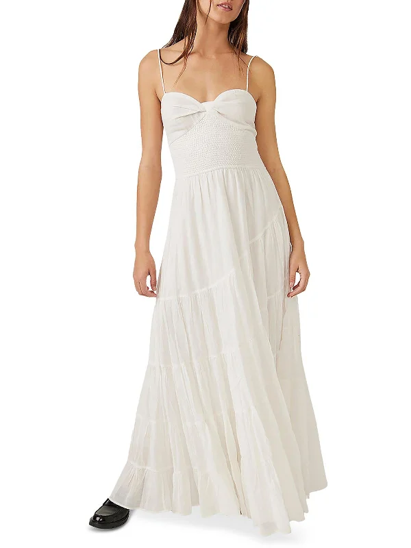 Elegant maxi dress for weddings-Womens Cotton Maxi Sundress