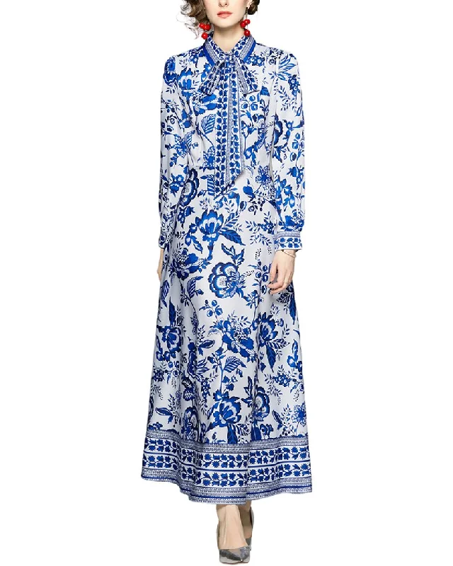 Maxi dress with wrap bodice-DZA Maxi Dress