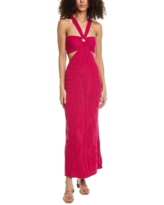 Maxi dress with handkerchief hem-ba&sh Cutout Maxi Dress