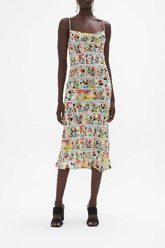 Maxi dress with elastic waist-LONG BIAS SLIP A TRIP DOWN THE COMIC STRIP