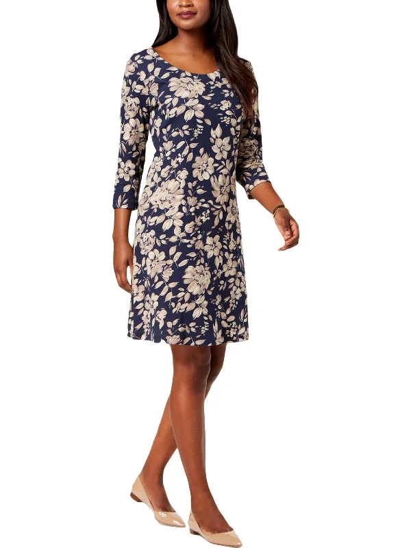 Luxurious satin midi dress-Womens Printed Midi Shirtdress