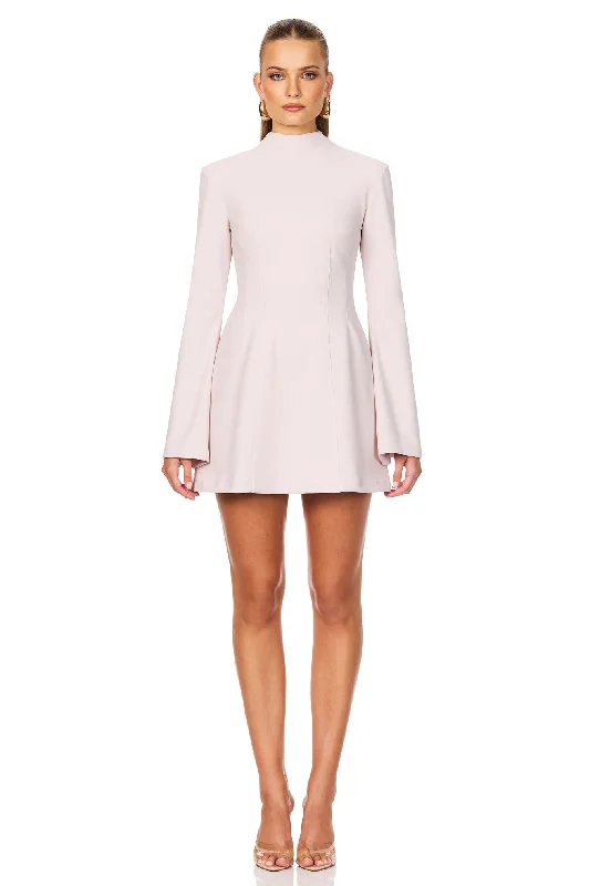 Mini dress with asymmetric design-Nookie Caroline High Neck Mini Dress - Shell