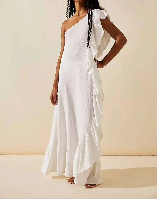 Maxi dress with boat neckline-Elisa Maxi Dress In Ivory