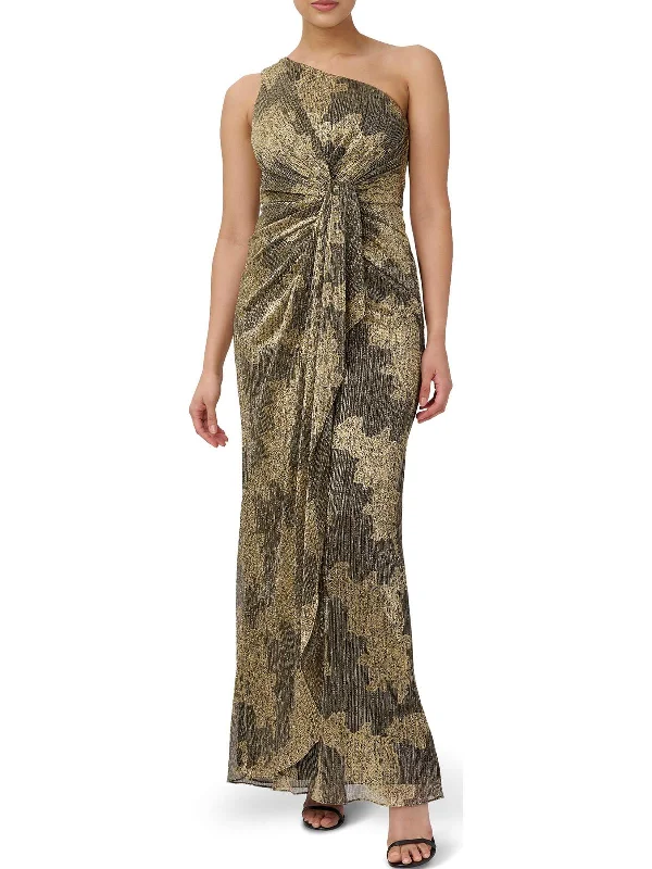 Maxi dress with vibrant colors-Womens Metallic Maxi Wrap Dress