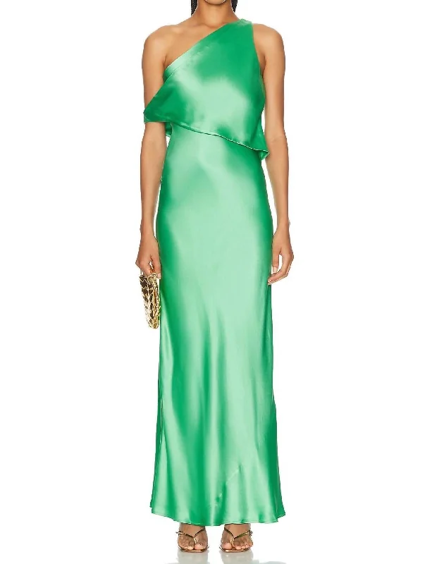 Maxi dress with ruching-Naomi Maxi Dress In Seaweed