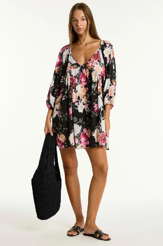 Casual mini dress for summer-Belle Boho Short Dress