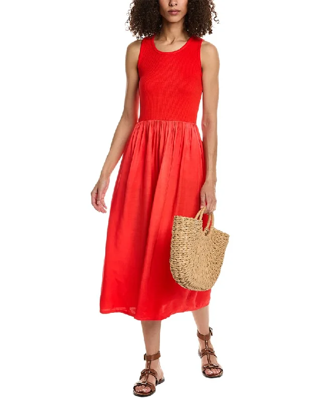 Maxi dress with sweetheart neckline-SUNDRY Mix Media Tank Maxi Dress