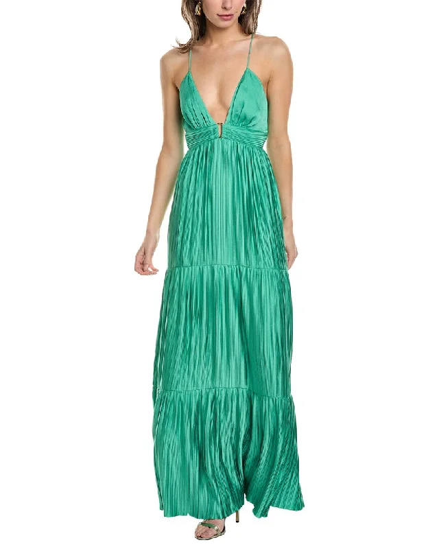 Maxi dress with high split-ba&sh Pleated Maxi Dress