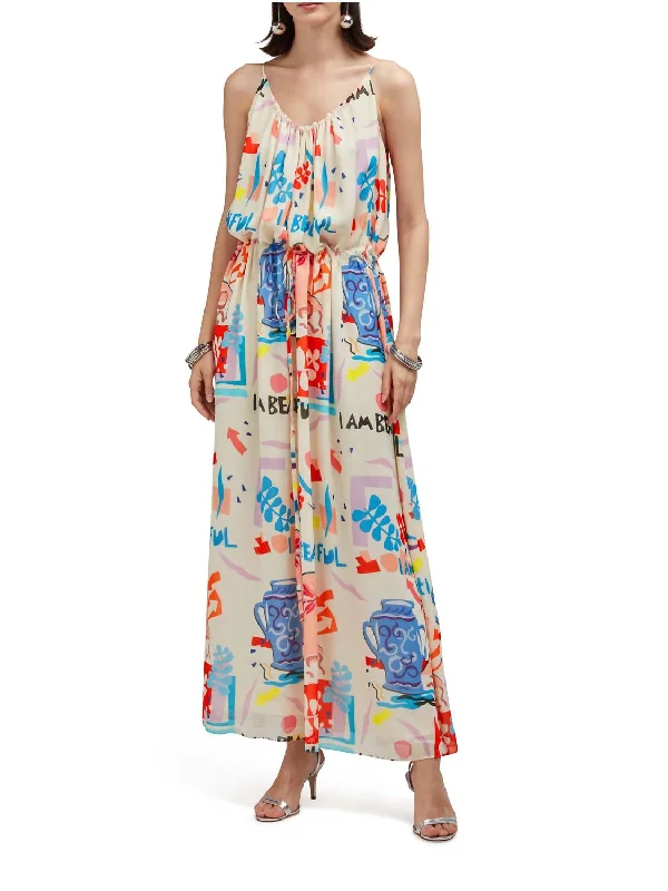 Maxi dress with floral details-Greta Maxi Dress In Matisse