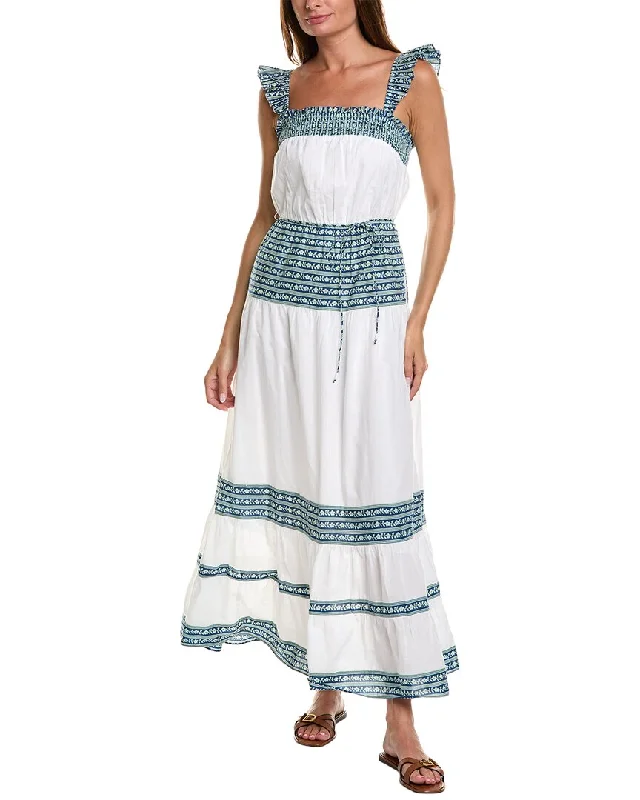 Maxi dress with cold shoulder-Garrie B Smocked Maxi Dress