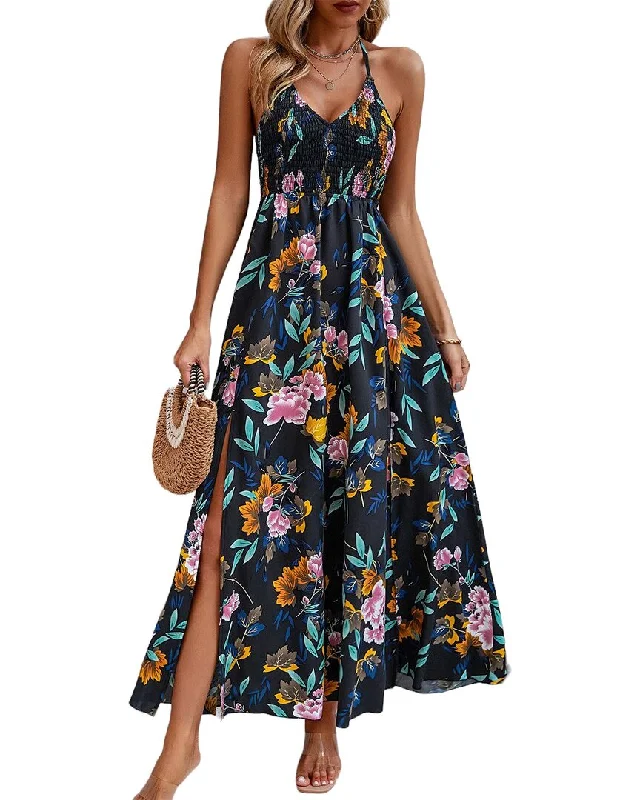 Maxi dress with side drawstring-Luna Tuccini Maxi Dress