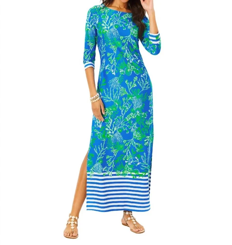 Maxi dress with shimmer effect-Seralina Maxi Dress In Briny Blue A Bit Salty