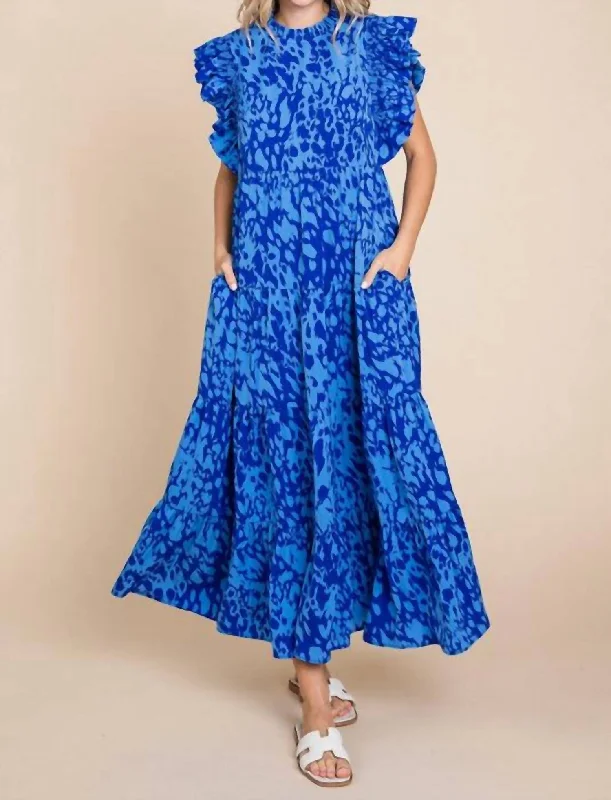 Maxi dress with crochet overlay-Betty Maxi Dress In Blue