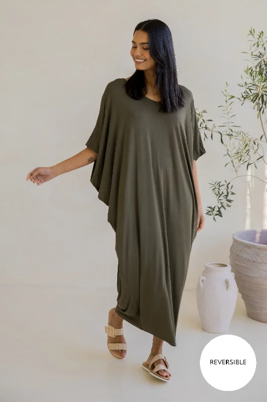 Maxi dress with cold shoulder-Maxi Miracle Dress | Moss Green