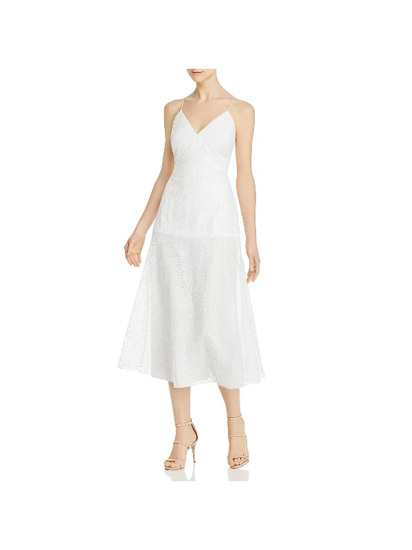 Simple casual midi dress-Awaken Womens Midi Cocktail Slip Dress