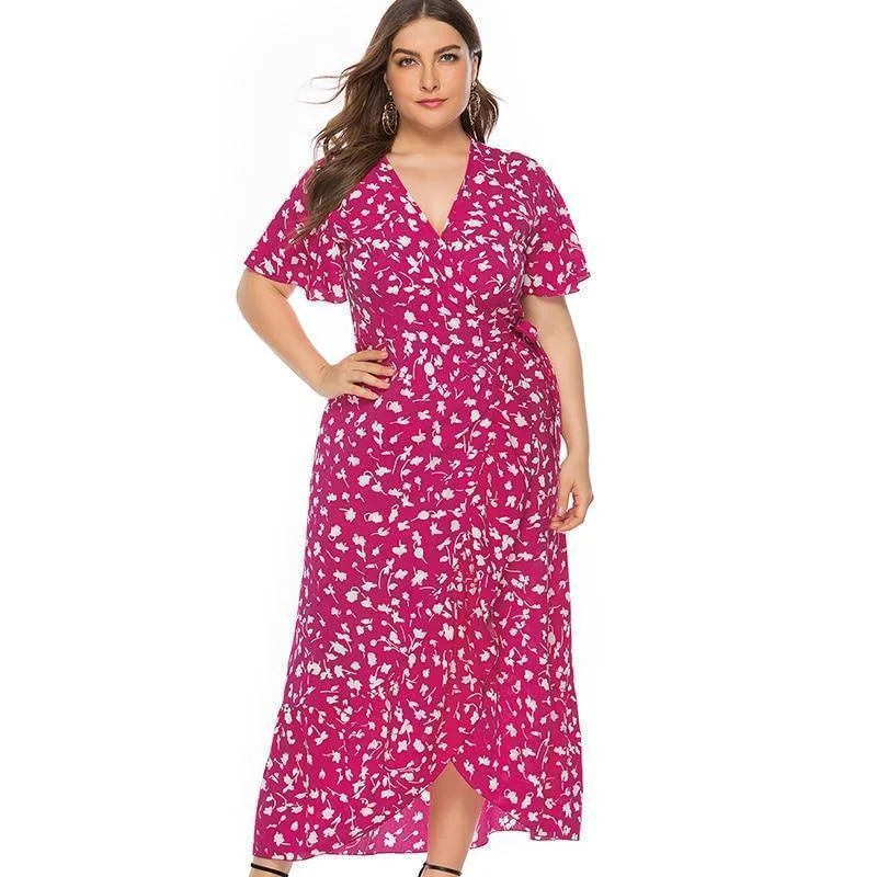 Maxi dress with shimmer effect-Easy Choice Floral Maxi Dress