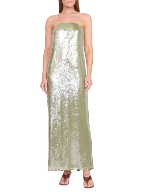 Maxi dress with shirred bodice-Casey Maxi Dress In Garden Moss