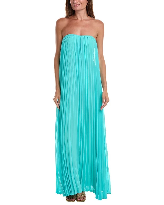 Maxi dress with tiered layers-BCBGMAXAZRIA Strapless Maxi Cocktail Dress