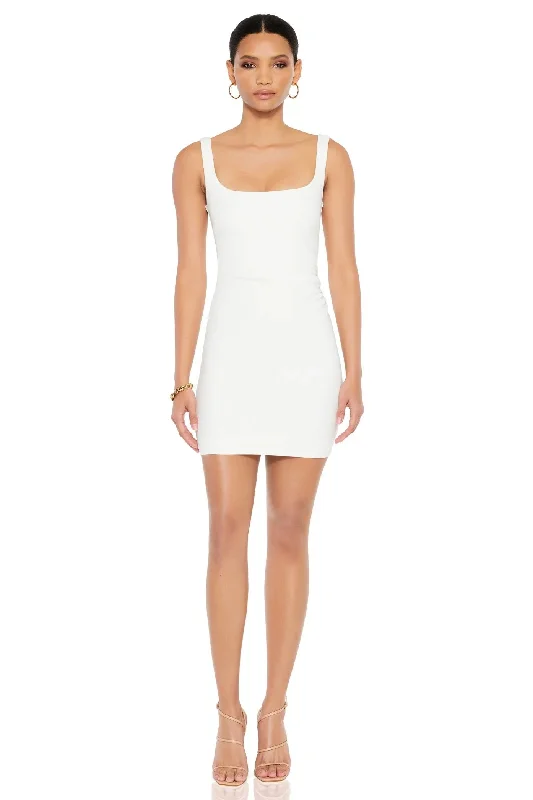 Shimmer mini dress for glamour-Nookie Glory Mini Dress - Ivory