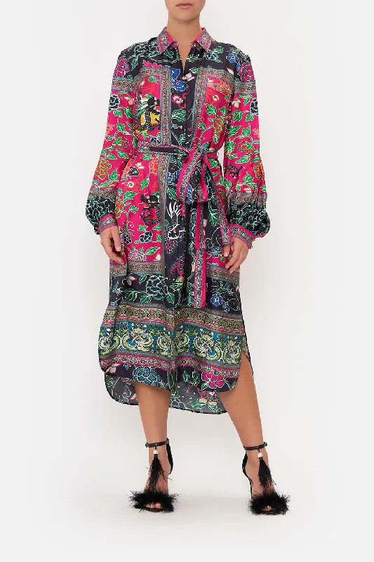 Abstract print midi dress-HIGH LOW MIDI SHIRT DRESS TWILIGHTS TOKEN