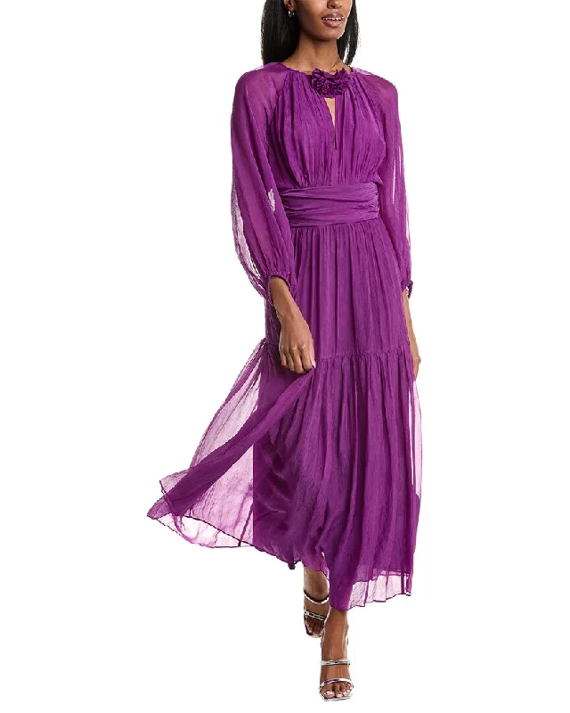 Off-shoulder summer maxi dress-ba&sh Chiffon Maxi Dress