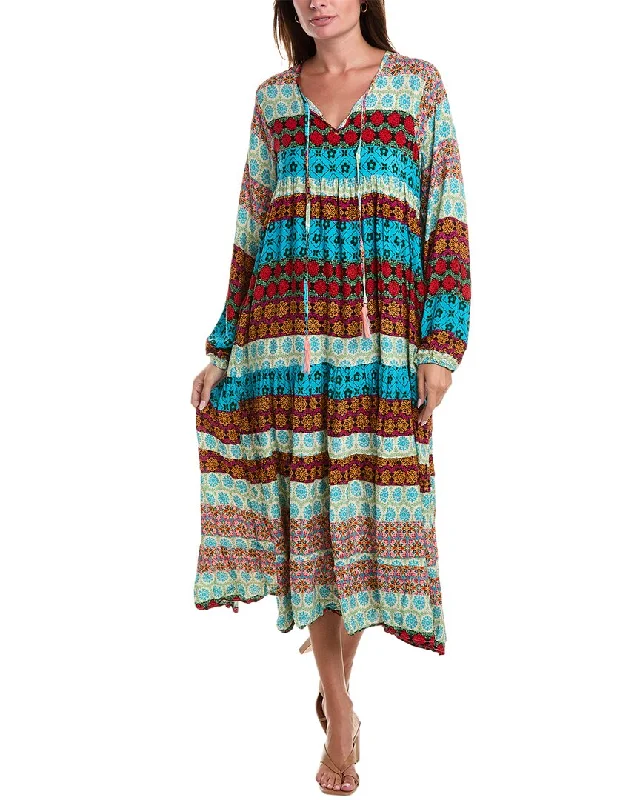 Maxi dress with abstract print-ANNA KAY Origins Silk-Blend Maxi Dress