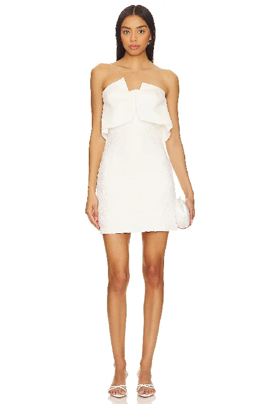 T-shirt mini dress for everyday-Misha Aria Mini Dress - Ivory