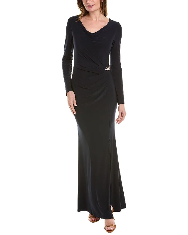 Maxi dress with ruched sides-Joseph Ribkoff Maxi Dress