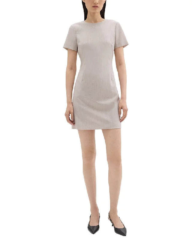 Shimmer mini dress for glamour-Theory Jatinn Wool-Blend Mini Dress