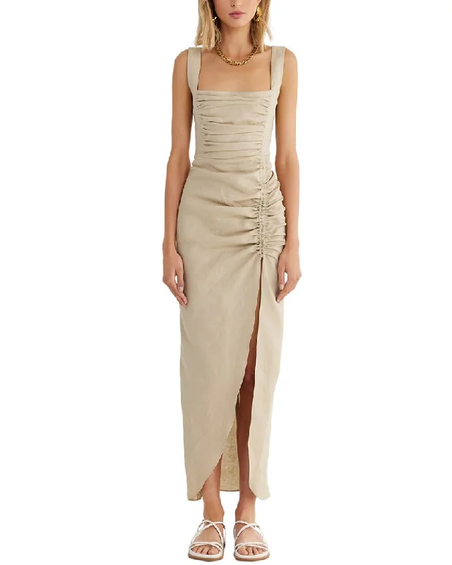 Maxi dress with sweetheart neckline-Rumer Estelle Square Neck Maxi Dress