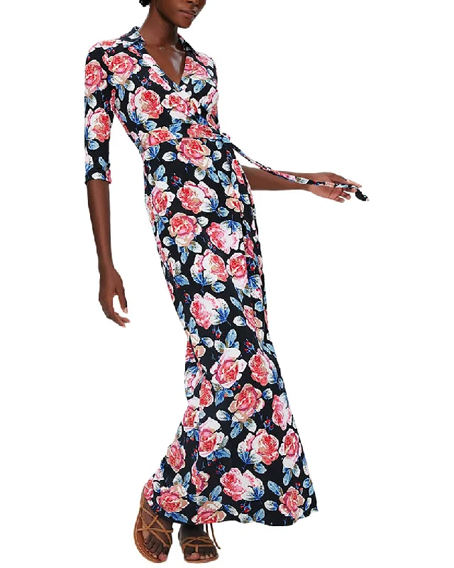 Maxi dress with leaf print-Diane von Furstenberg Abigail Silk Maxi Dress