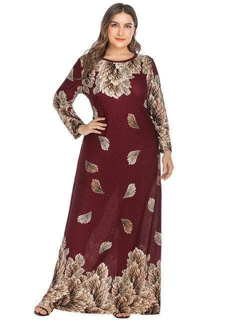 Maxi dress with sheer sleeves-Iconic Beauty Plus Size Maxi Dress