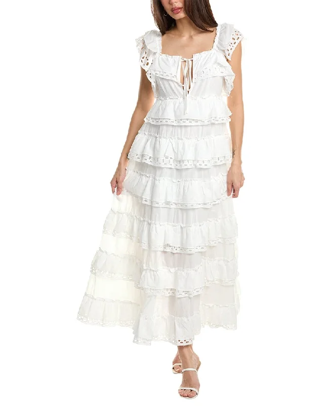 Maxi dress with tiered bodice-Beulah Tiered Maxi Dress