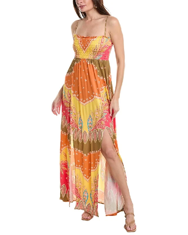 Off-shoulder summer maxi dress-Agua Bendita Leandra Lula Maxi Dress