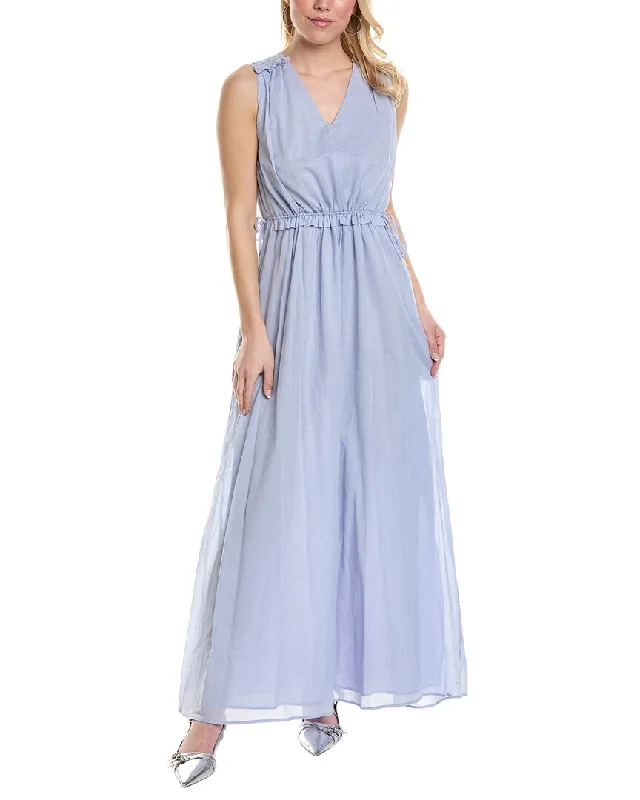 Maxi dress with zip front-Peserico Drawstring Maxi Dress